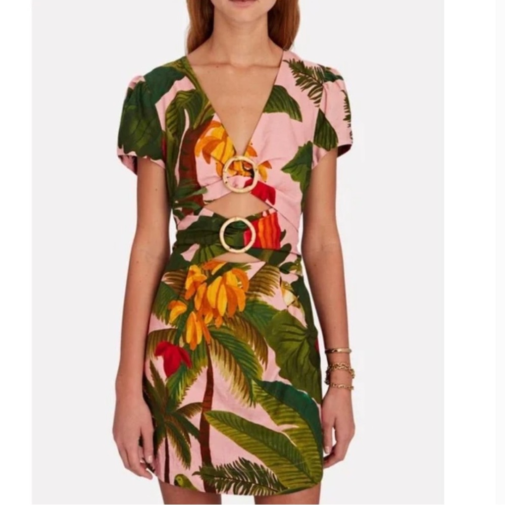FARM Rio | Cocoa Forest Cut-Out Mini Dress